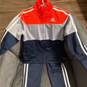 Adidas Vibrant Red and Navy Tracksuit